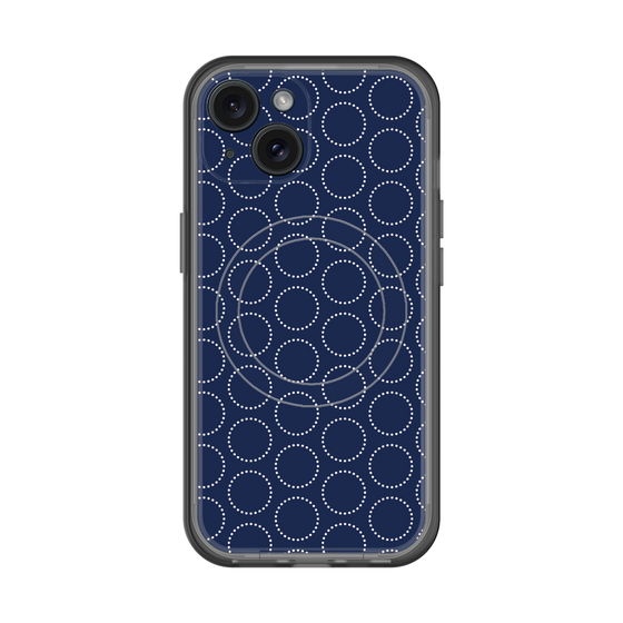 スリムプロテクションプレミアムケース with MagSafe［ Dot Circle - Navy ］