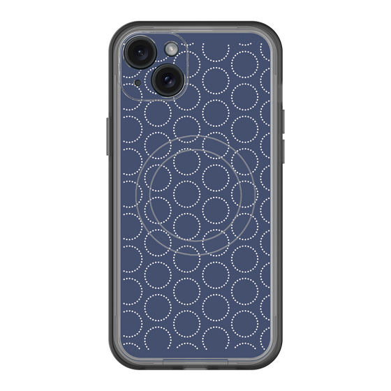 スリムプロテクションプレミアムケース with MagSafe［ Dot Circle - Navy ］