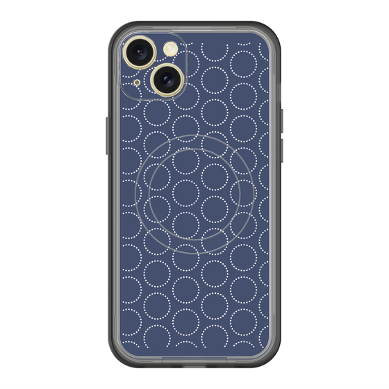 スリムプロテクションプレミアムケース with MagSafe［ Dot Circle - Navy ］