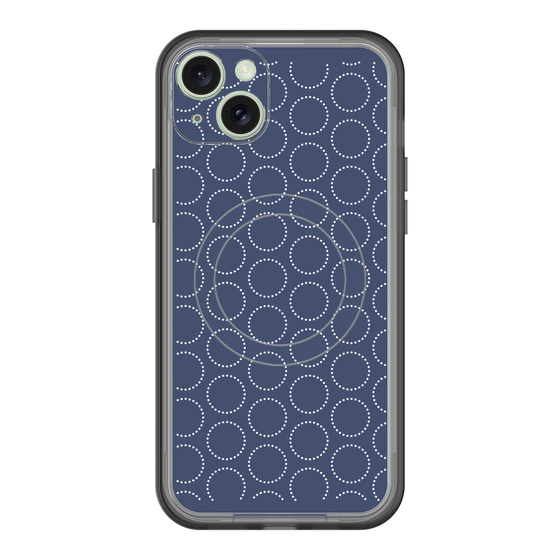 スリムプロテクションプレミアムケース with MagSafe［ Dot Circle - Navy ］
