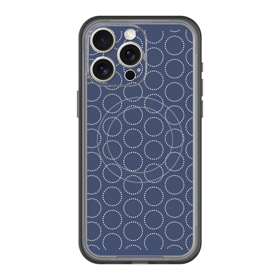 スリムプロテクションプレミアムケース with MagSafe［ Dot Circle - Navy ］