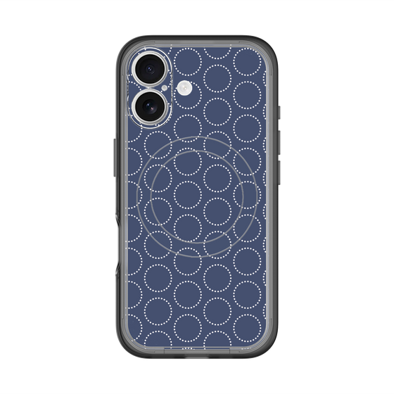 スリムプロテクションプレミアムケース with MagSafe［ Dot Circle - Navy ］