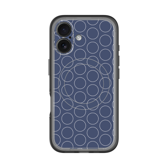 スリムプロテクションプレミアムケース with MagSafe［ Dot Circle - Navy ］