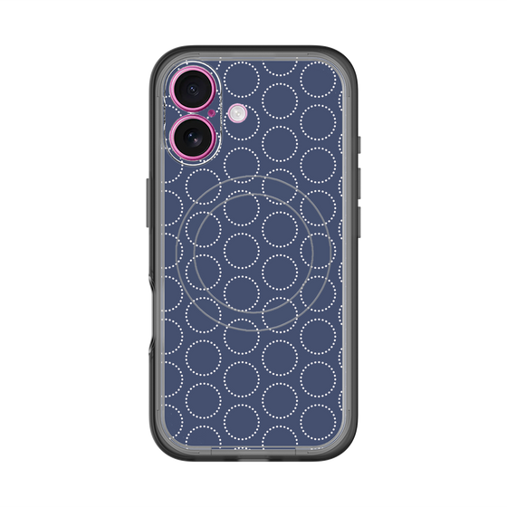 スリムプロテクションプレミアムケース with MagSafe［ Dot Circle - Navy ］