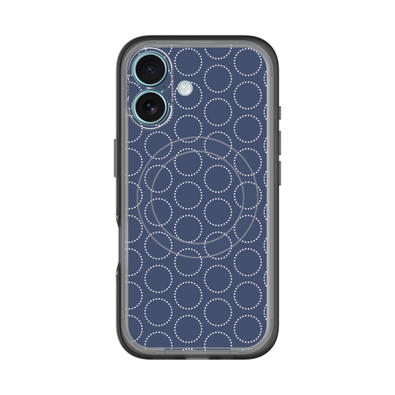 スリムプロテクションプレミアムケース with MagSafe［ Dot Circle - Navy ］