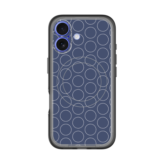 スリムプロテクションプレミアムケース with MagSafe［ Dot Circle - Navy ］
