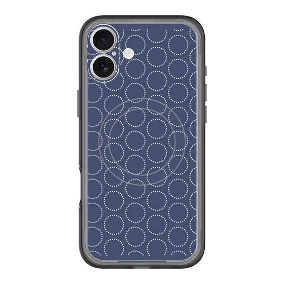スリムプロテクションプレミアムケース with MagSafe［ Dot Circle - Navy ］
