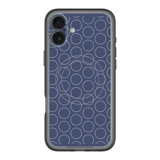 スリムプロテクションプレミアムケース with MagSafe［ Dot Circle - Navy ］