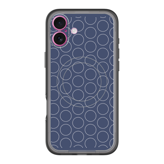 スリムプロテクションプレミアムケース with MagSafe［ Dot Circle - Navy ］