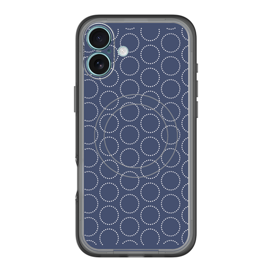 スリムプロテクションプレミアムケース with MagSafe［ Dot Circle - Navy ］