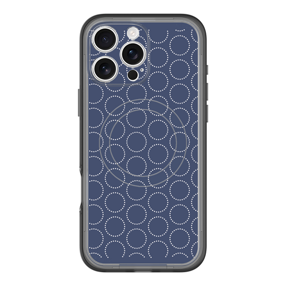 スリムプロテクションプレミアムケース with MagSafe［ Dot Circle - Navy ］