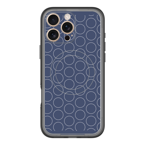 スリムプロテクションプレミアムケース with MagSafe［ Dot Circle - Navy ］