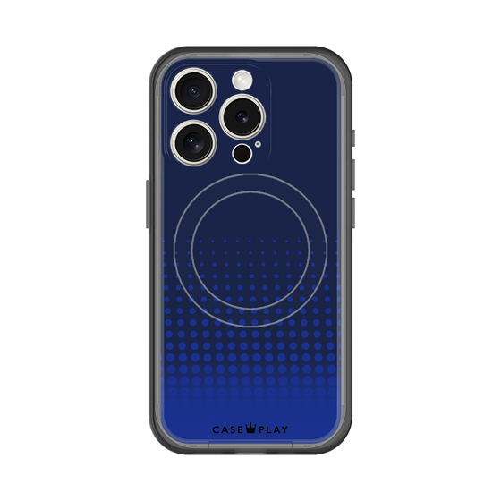 スリムプロテクションプレミアムケース with MagSafe［ Dot Gradation - Blue ］