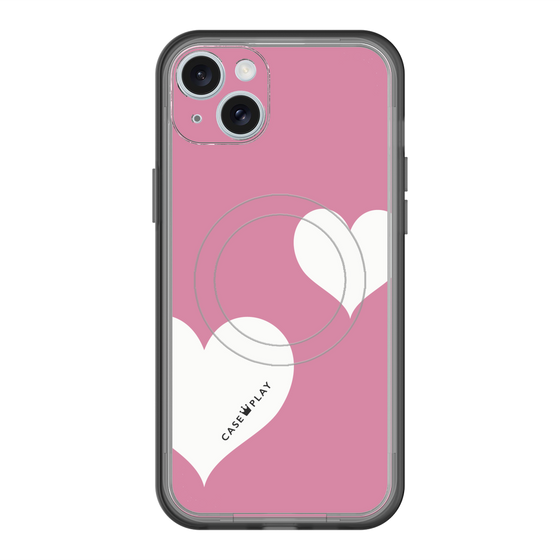 スリムプロテクションプレミアムケース with MagSafe［ Two Hearts - Pink ］