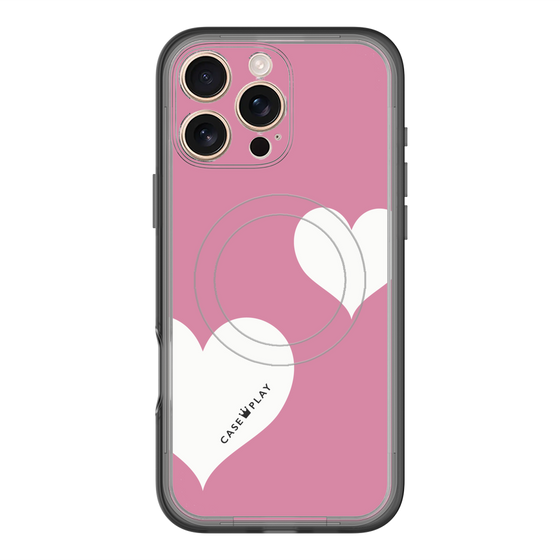スリムプロテクションプレミアムケース with MagSafe［ Two Hearts - Pink ］