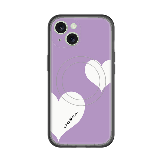 スリムプロテクションプレミアムケース with MagSafe［ Two Hearts - Purple ］