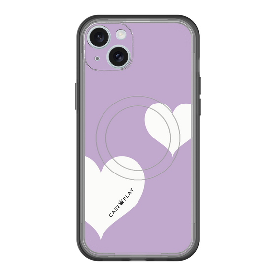 スリムプロテクションプレミアムケース with MagSafe［ Two Hearts - Purple ］