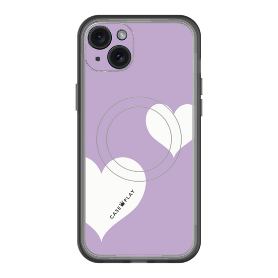 スリムプロテクションプレミアムケース with MagSafe［ Two Hearts - Purple ］