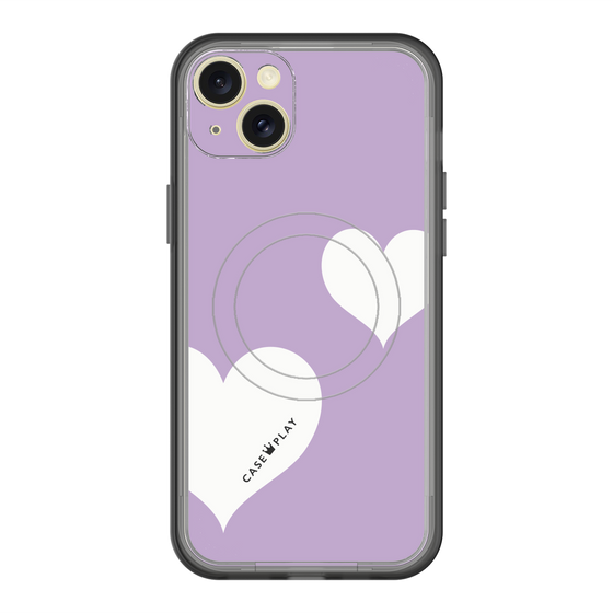 スリムプロテクションプレミアムケース with MagSafe［ Two Hearts - Purple ］