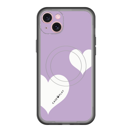 スリムプロテクションプレミアムケース with MagSafe［ Two Hearts - Purple ］