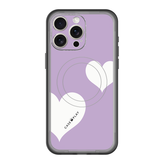 スリムプロテクションプレミアムケース with MagSafe［ Two Hearts - Purple ］