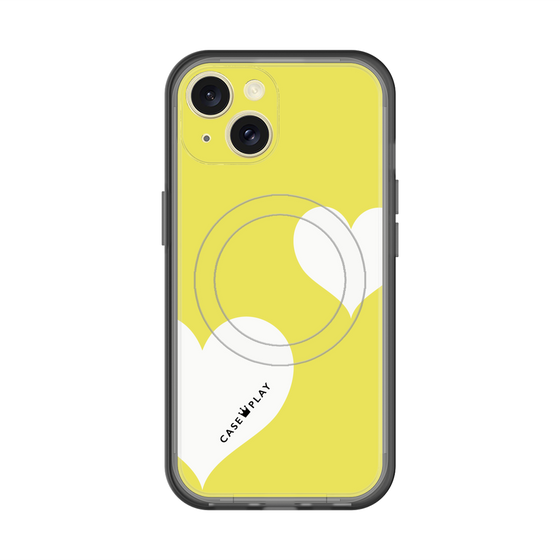 スリムプロテクションプレミアムケース with MagSafe［ Two Hearts - Yellow ］