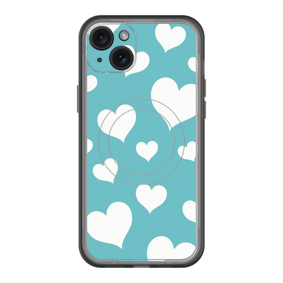 スリムプロテクションプレミアムケース with MagSafe［ Dot Hearts - Blue ］