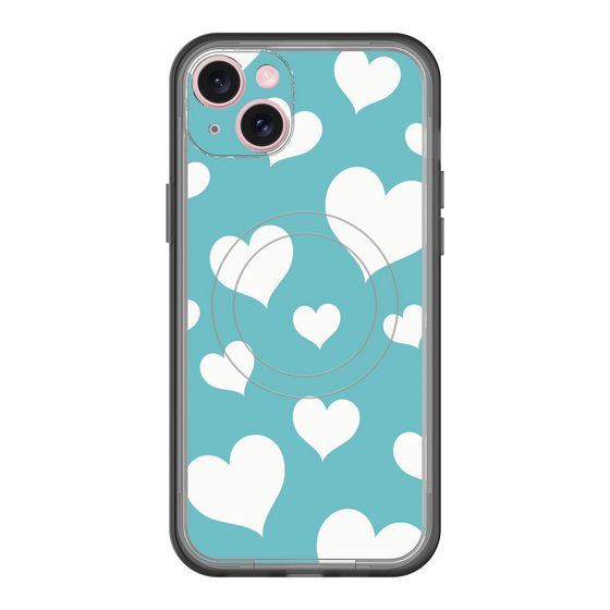 スリムプロテクションプレミアムケース with MagSafe［ Dot Hearts - Blue ］