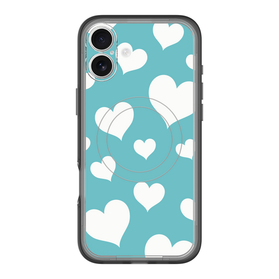 スリムプロテクションプレミアムケース with MagSafe［ Dot Hearts - Blue ］