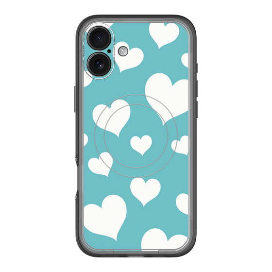 スリムプロテクションプレミアムケース with MagSafe［ Dot Hearts - Blue ］