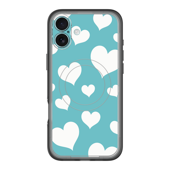 スリムプロテクションプレミアムケース with MagSafe［ Dot Hearts - Blue ］