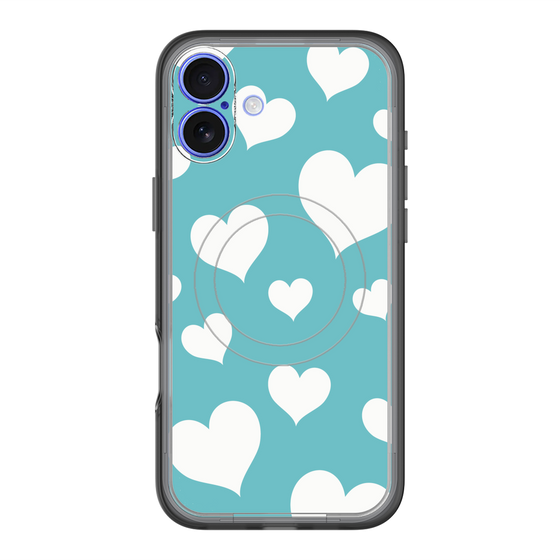 スリムプロテクションプレミアムケース with MagSafe［ Dot Hearts - Blue ］