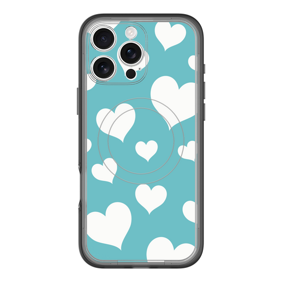 スリムプロテクションプレミアムケース with MagSafe［ Dot Hearts - Blue ］