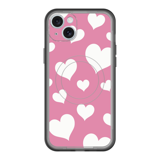 スリムプロテクションプレミアムケース with MagSafe［ Dot Hearts - Pink ］
