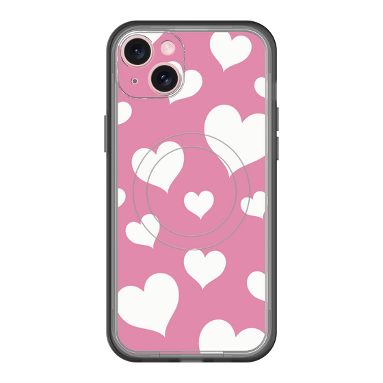 スリムプロテクションプレミアムケース with MagSafe［ Dot Hearts - Pink ］