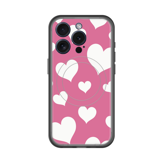 スリムプロテクションプレミアムケース with MagSafe［ Dot Hearts - Pink ］