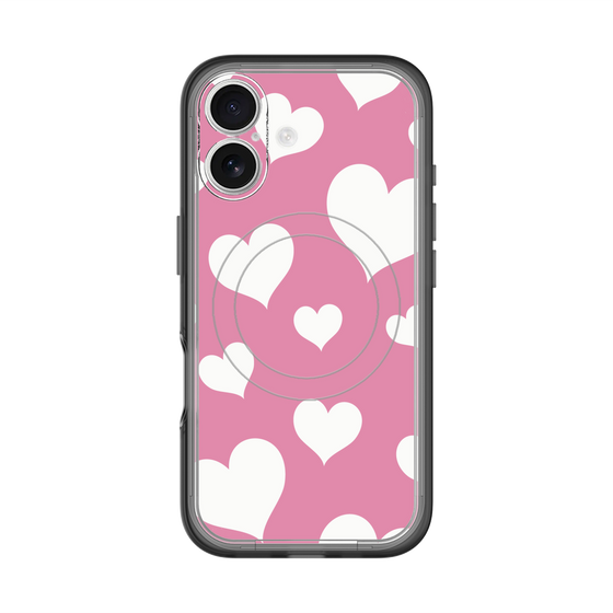 スリムプロテクションプレミアムケース with MagSafe［ Dot Hearts - Pink ］