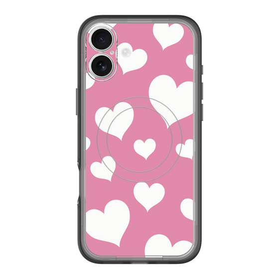 スリムプロテクションプレミアムケース with MagSafe［ Dot Hearts - Pink ］
