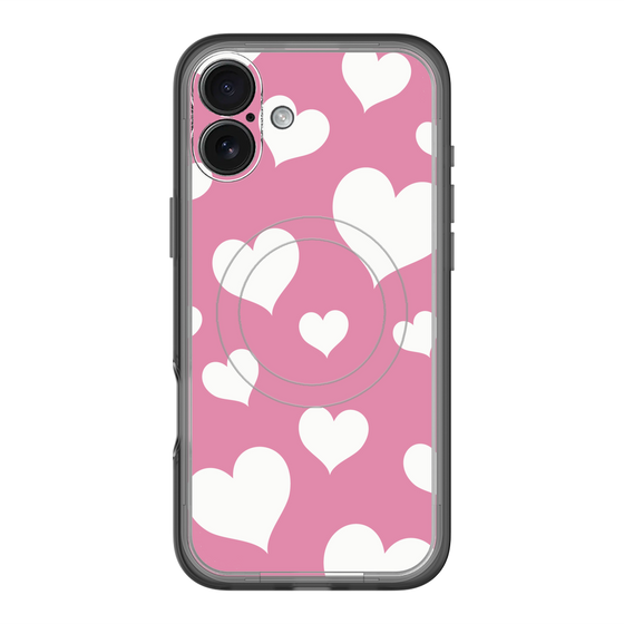 スリムプロテクションプレミアムケース with MagSafe［ Dot Hearts - Pink ］