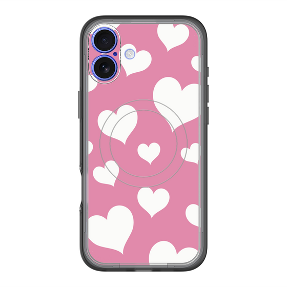 スリムプロテクションプレミアムケース with MagSafe［ Dot Hearts - Pink ］
