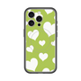 スリムプロテクションプレミアムケース with MagSafe［ Dot Hearts - Green ］