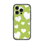 スリムプロテクションプレミアムケース with MagSafe［ Dot Hearts - Green ］