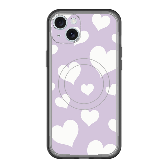 スリムプロテクションプレミアムケース with MagSafe［ Dot Hearts - Purple ］