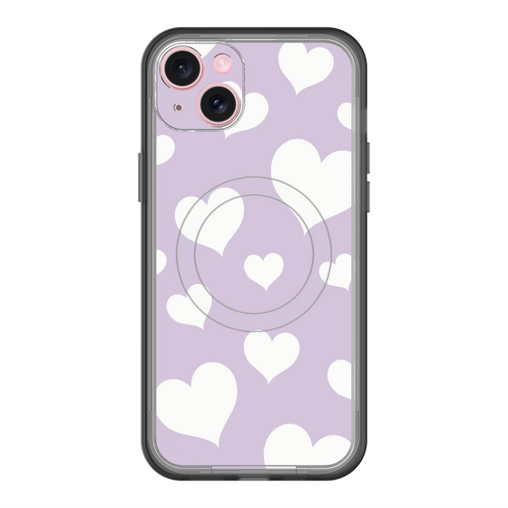 スリムプロテクションプレミアムケース with MagSafe［ Dot Hearts - Purple ］