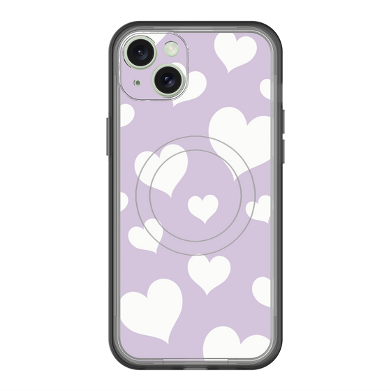 スリムプロテクションプレミアムケース with MagSafe［ Dot Hearts - Purple ］