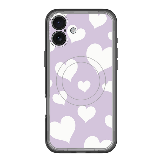 スリムプロテクションプレミアムケース with MagSafe［ Dot Hearts - Purple ］