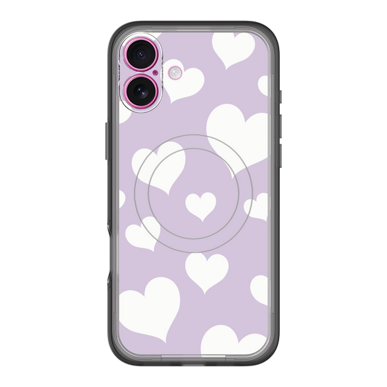 スリムプロテクションプレミアムケース with MagSafe［ Dot Hearts - Purple ］
