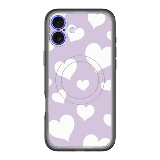 スリムプロテクションプレミアムケース with MagSafe［ Dot Hearts - Purple ］
