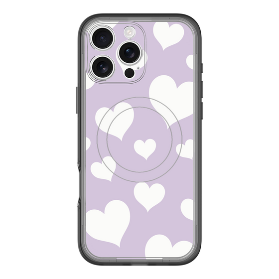 スリムプロテクションプレミアムケース with MagSafe［ Dot Hearts - Purple ］