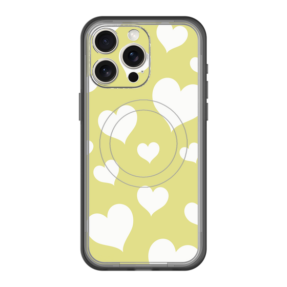 スリムプロテクションプレミアムケース with MagSafe［ Dot Hearts - Yellow ］